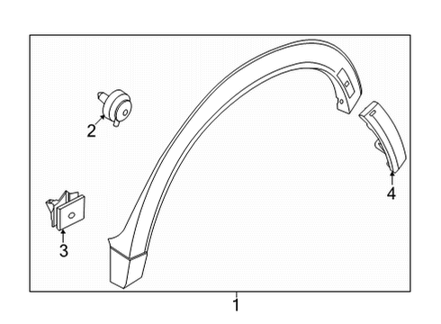 2021 Ford Mustang Mach-E Exterior Trim - Quarter Panel Diagram