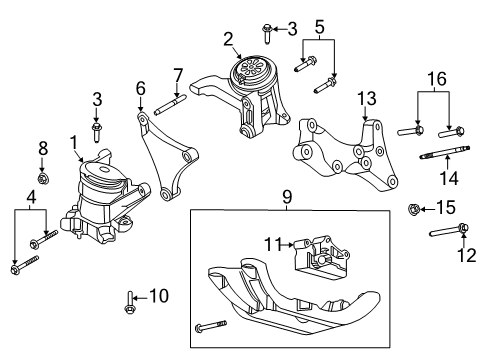 2020 Ford Explorer Engine & Trans Mounting Diagram