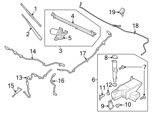 2024 Ford F-250 Super Duty Wiper & Washer Components Diagram