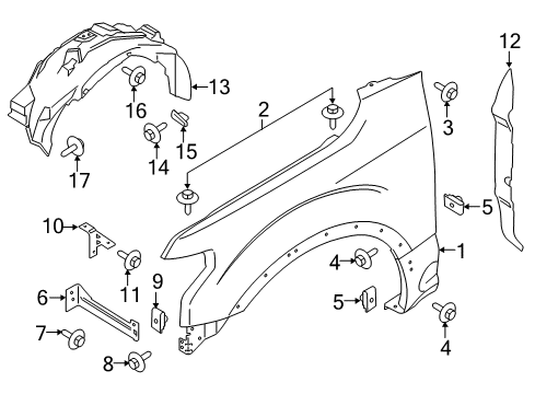 2016 Ford F-150 FENDER ASY - FRONT Diagram for VL3Z-16005-D