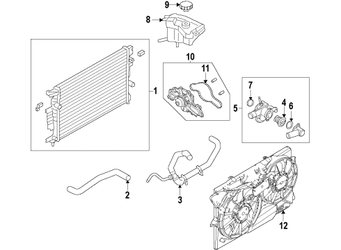 2016 Lincoln MKZ Motor And Fan Assembly - Engine Cooling Diagram for DG9Z-8C607-C