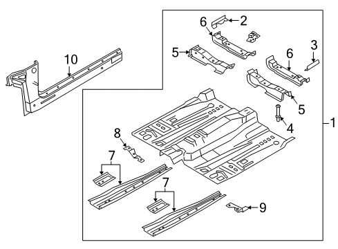 2019 Lincoln MKZ Reinforcement - Roof Panel Diagram for HG9Z-5411144-A