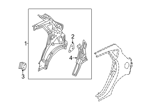 2013 Ford Fiesta Inner Structure - Quarter Panel Diagram