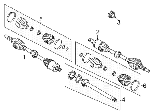 2021 Ford Mustang Mach-E Drive Axles - Front Diagram