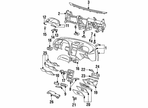 1996 Ford Mustang Instrument Panel Diagram