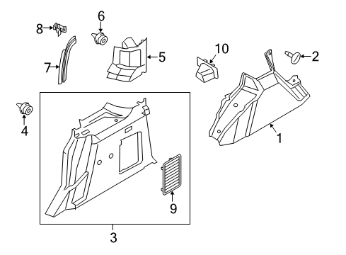 2016 Ford Transit Connect Interior Trim - Side Panel Diagram