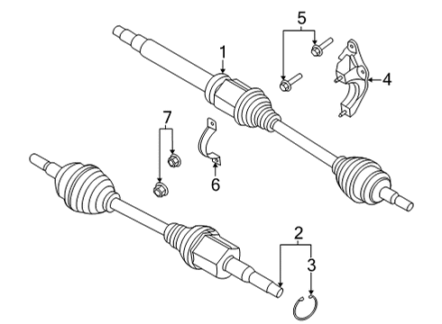 2022 Ford Maverick Drive Axles - Front Diagram 1 - Thumbnail