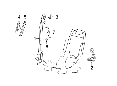 2008 Ford F-150 Front Seat Belts Diagram 1 - Thumbnail