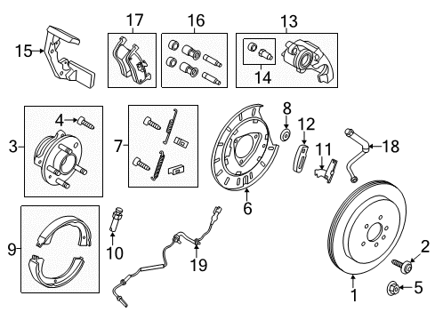 2019 Lincoln MKT Plate Assembly - Brake Back Diagram for 7L1Z-2B582-A