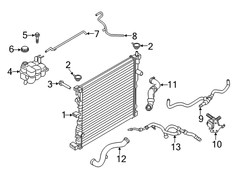 2021 Ford Police Interceptor Utility Radiator & Components Diagram