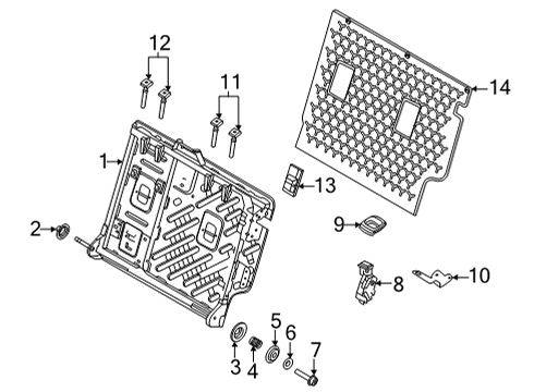 2022 Ford Bronco Sport Rear Seat Components Diagram 2 - Thumbnail