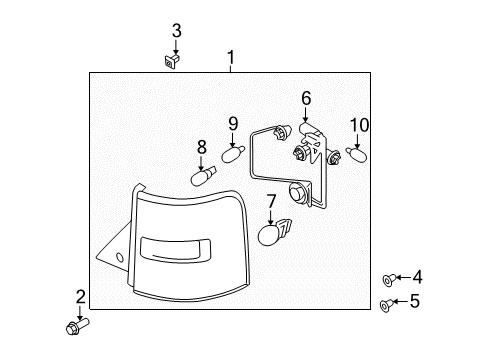 2019 Ford Flex Socket And Wire Assembly - Lamp Diagram for 8A8Z-13410-A