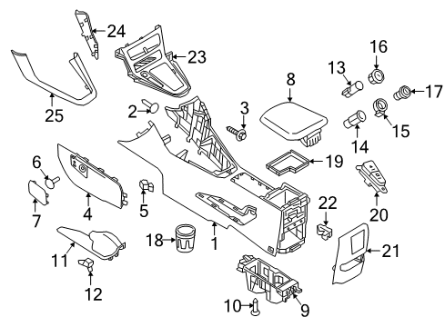 2018 Ford Focus Center Console Diagram 2 - Thumbnail