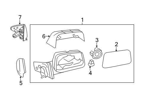 2007 Lincoln MKX Glass Assembly - Rear View Outer Mirror Diagram for 7T4Z-17K707-B