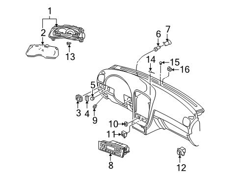 2002 Ford Thunderbird Switch Assembly Diagram for XW4Z-13A875-AA