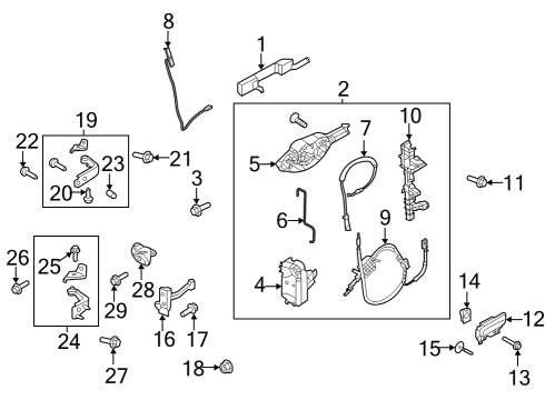 2023 Ford F-150 Lightning Lock & Hardware Diagram