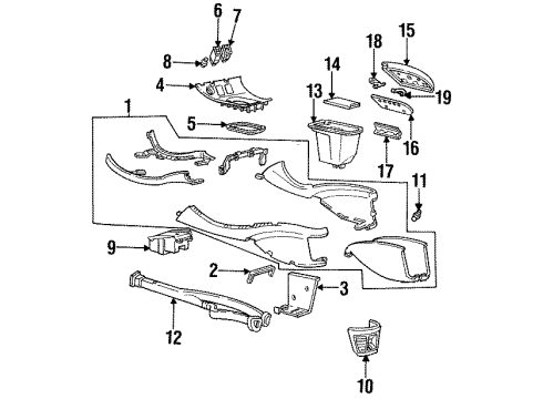 1998 Lincoln Mark VIII Ash Tray Diagram for F8LZ6304788AAA