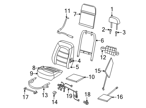 2004 Mercury Mountaineer Seat Cushion Cover Assembly Diagram for 4L9Z-7862900-AAC