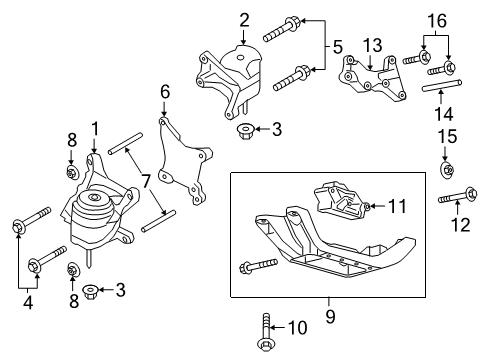 2021 Ford Police Interceptor Utility BOLT AND WASHER ASY - HEX.HEAD Diagram for -W719326-S439