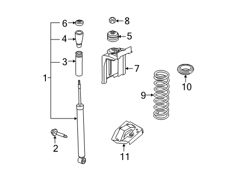 2011 Ford Focus Shocks & Components - Rear Diagram