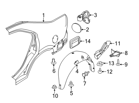 2010 Lincoln MKZ Quarter Panel & Components Diagram