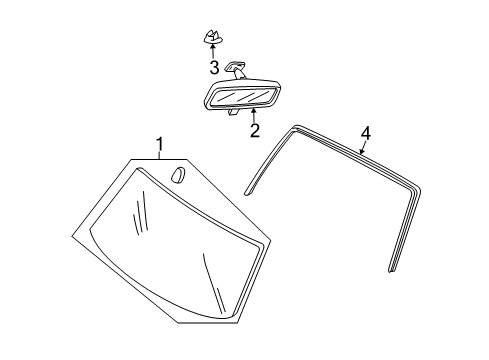 2005 Mercury Mariner Moulding - Windshield Diagram for YL8Z-7803144-AA