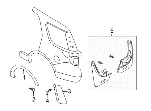 2014 Ford Explorer Exterior Trim - Quarter Panel Diagram