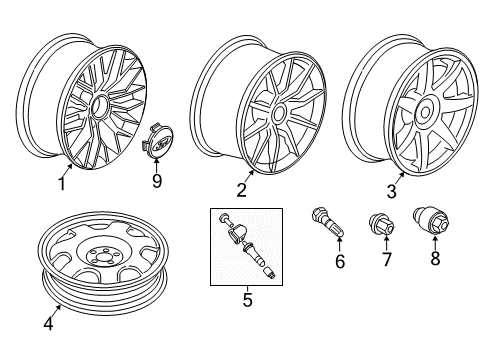 2019 Ford Mustang Wheel Assembly Diagram for FR3Z-1007-P