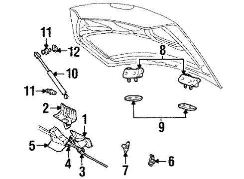 2002 Mercury Cougar Cable Assembly Control Diagram for F8RZ6340180AA