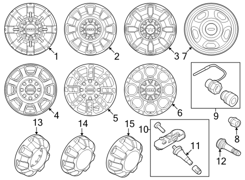 2024 Ford F-250 Super Duty Wheels Diagram