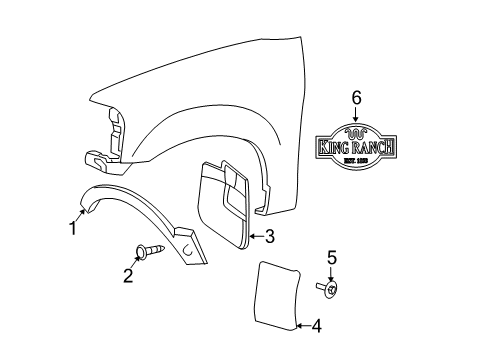 2007 Ford Expedition Exterior Trim - Fender Diagram