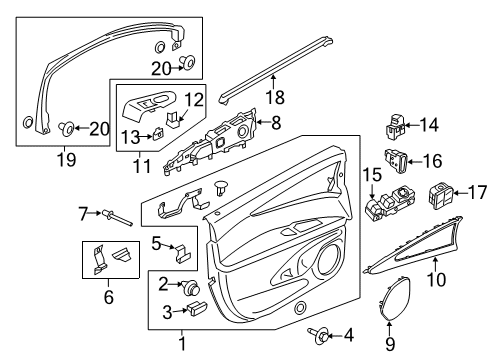 2019 Lincoln Nautilus Weatherstrip - Door Belt Diagram for FA1Z-5821456-A