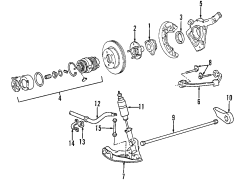 2002 Ford Explorer Sport Trac Front Suspension, Stabilizer Bar, Torsion Bar Diagram 4 - Thumbnail