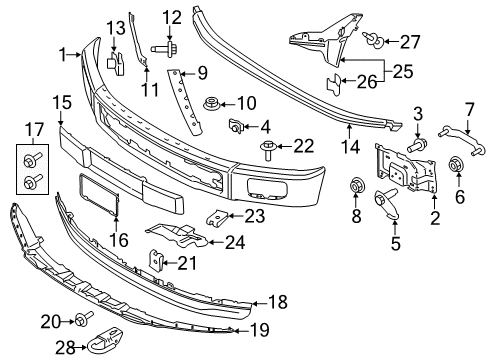 2017 Ford F-150 Front Bumper Diagram 3 - Thumbnail