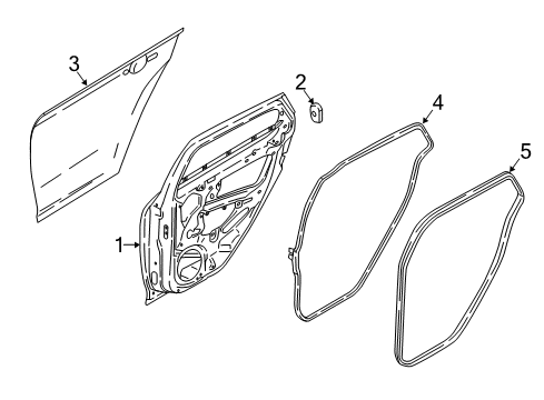 2016 Ford Focus Panel Assembly - Door - Outer Diagram for BM5Z-5824700-A