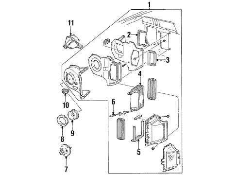 1995 Ford Ranger A/C Evaporator Components Diagram