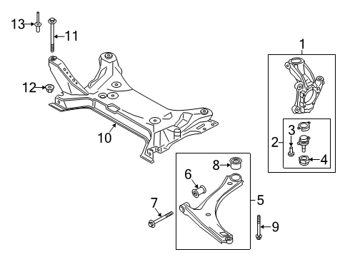 2023 Ford Transit-350 HD Front Suspension Components, Lower Control Arm, Stabilizer Bar Diagram