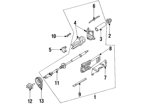 1998 Ford Contour Column Assembly - Steering Diagram for F7RZ-3C529-MA