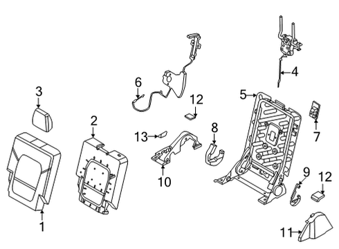 2021 Ford Bronco COVER ASY - REAR SEAT BACK Diagram for M2DZ-9866600-DB