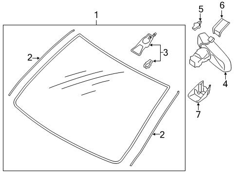 2015 Lincoln MKC Windshield Glass Diagram