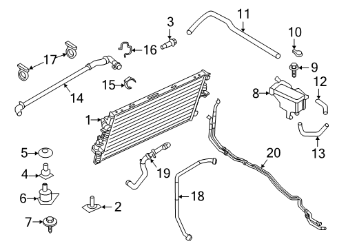 2022 Ford F-250 Super Duty Radiator & Components Diagram