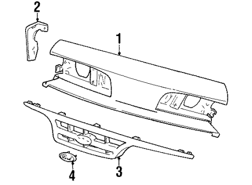 1997 Ford Crown Victoria Grille Assembly - Radiator Diagram for F5AZ-8200-A