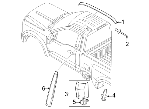 2023 Ford F-350 Super Duty Exterior Trim - Cab Diagram