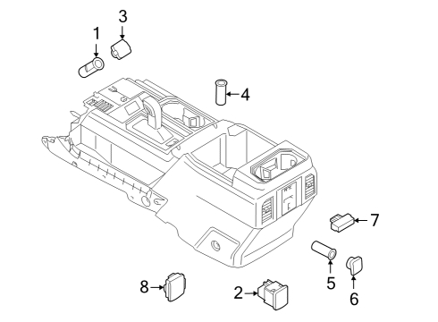 2023 Ford F-150 Lightning Front Console Diagram