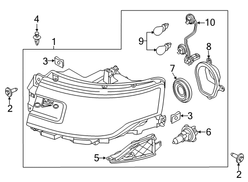 2019 Ford Flex Bulbs Diagram 3 - Thumbnail