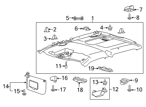 2016 Ford F-150 Cover - Door Inside Handle Diagram for FL3Z-18264B83-AE