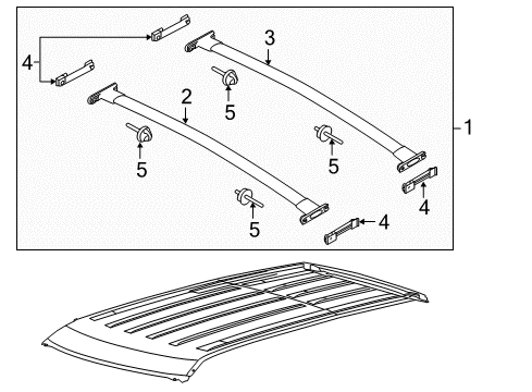 2018 Ford Explorer Racks and Carriers - 2 Piece Kit Diagram for GB5Z-7855100-AB