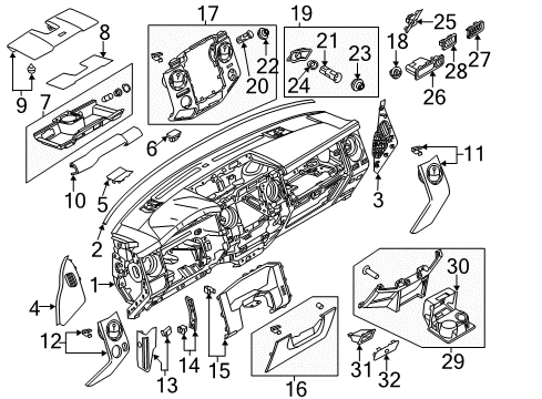 2013 Ford F-350 Super Duty Panel - Instrument Diagram for BC3Z-2504338-DB