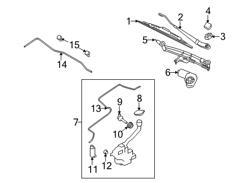 2011 Lincoln MKS Wiper & Washer Components Diagram