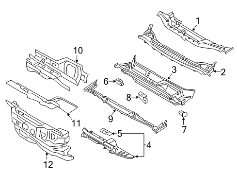 2017 Lincoln MKX Cowl Diagram